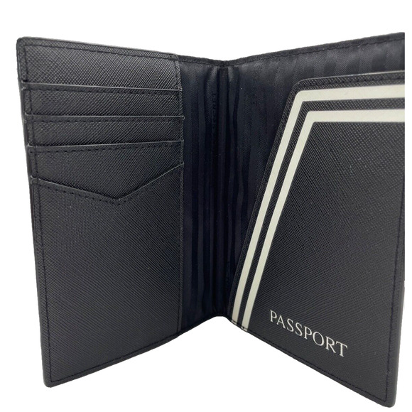 Victoria's Secret VS Monogram Passport Cover Black- White Logo Pre-owned - Picture 2 of 7